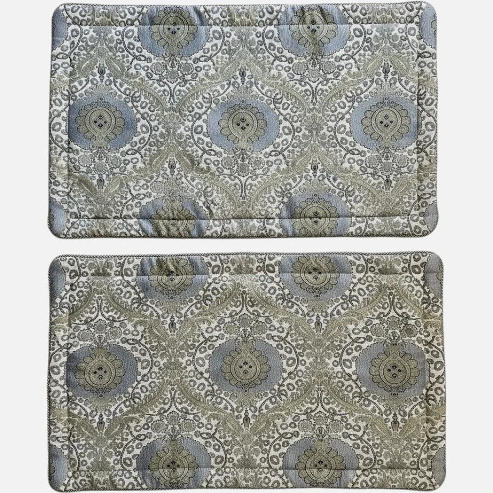 Pacific Coast Home Furnishings Damask Leopard Quilted Pillow Shams Set of 2 Grey